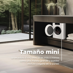 Secadora EVVO Mini S3, 3 kg, Evacuación, Blanco
