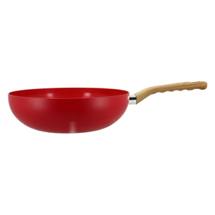 Wok 28cm avec revêtement céramique rouge - tous feux COLORAMA