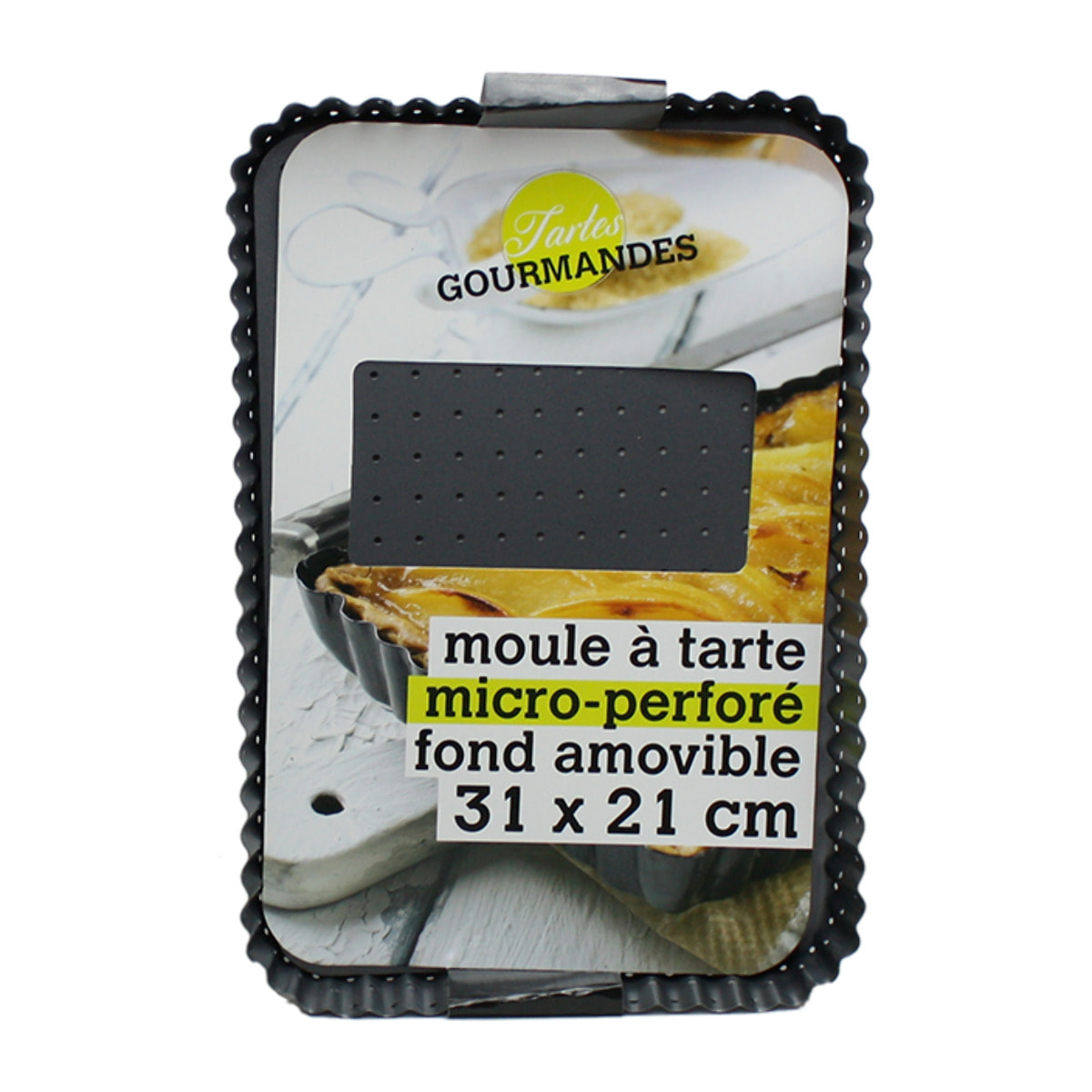Moule à tarte rectangulaire micro perforé 31 x 21 cm