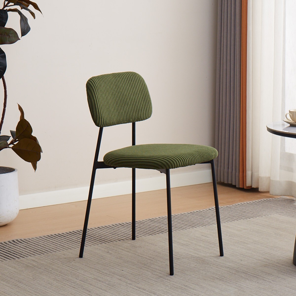 Lot de 4 chaises en velours côtelé - LORIE