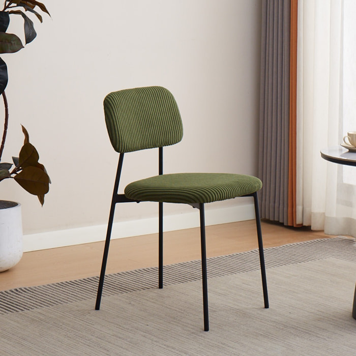Lot de 4 chaises en velours côtelé - LORIE