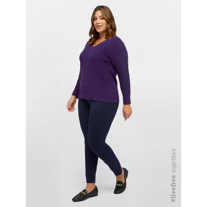 Fiorella Rubino - Pantaloni skinny in viscosa LENZING™ ECOVERO™ - Blu