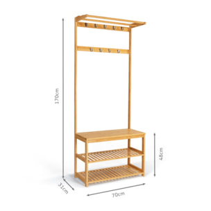Vestiaire d'entrée en bambou Maya