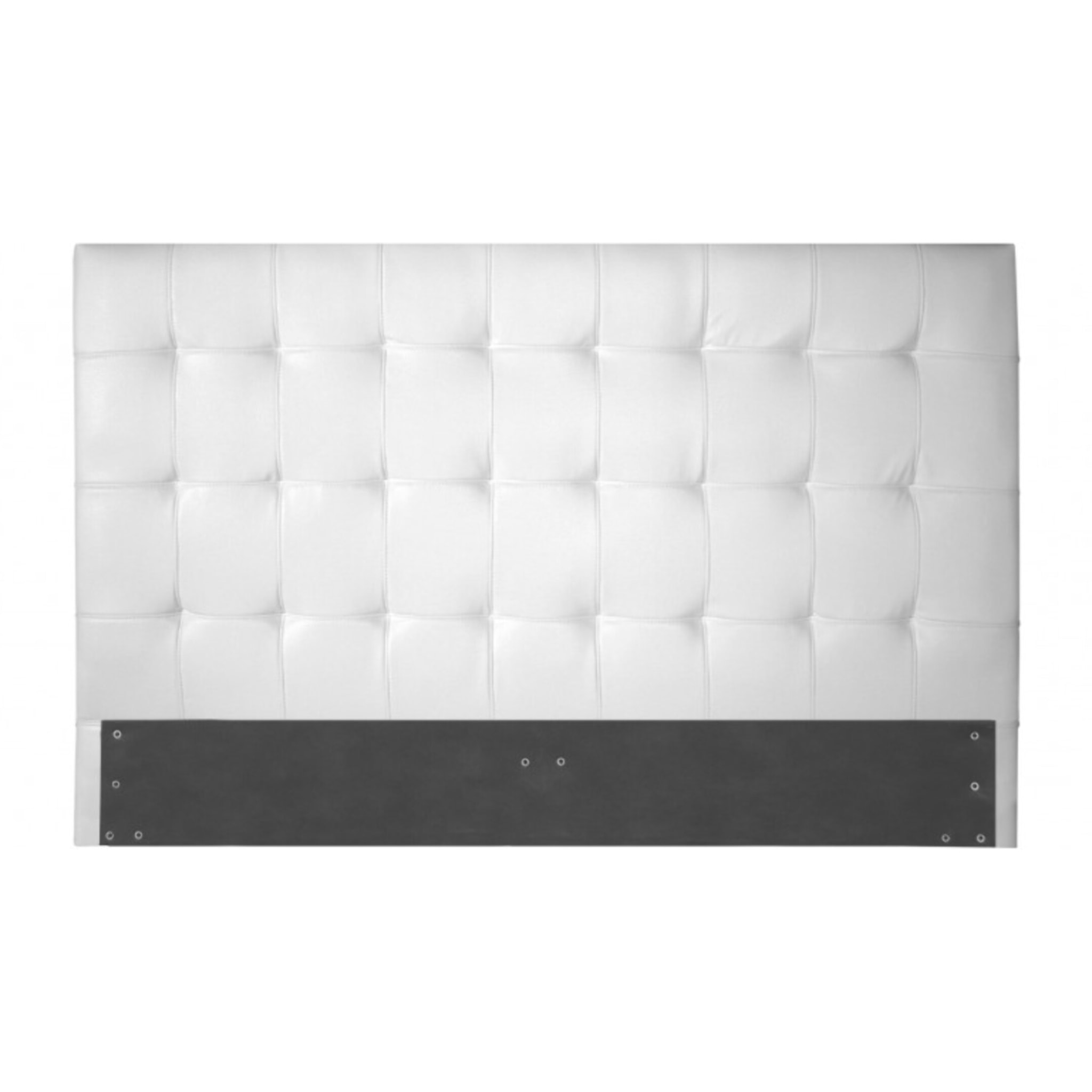 Lit Copa Cabana avec tête de lit capitonnée | cadre à lattes flexibles | Confort et Elégance | Montage simple rapide | Simili cuir | Blanc
