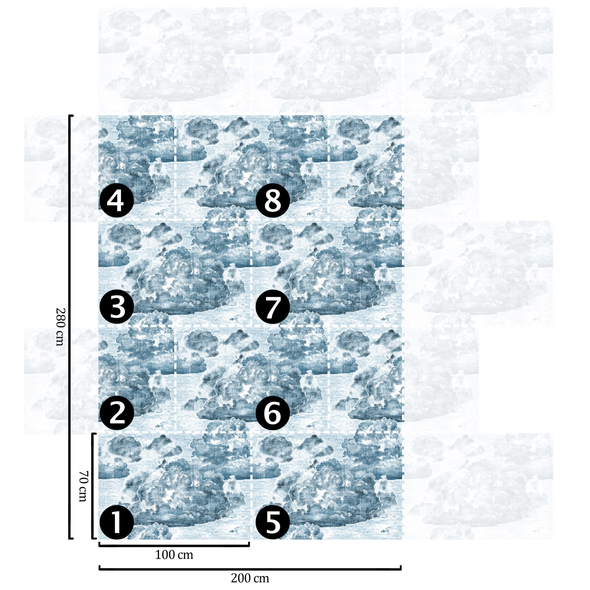 Carta da Parati Nuvole Vintage