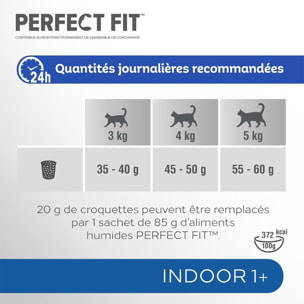 PERFECT FIT Croquettes Riche en Poulet chat adulte intérieur stérilisé 3x1,4kg