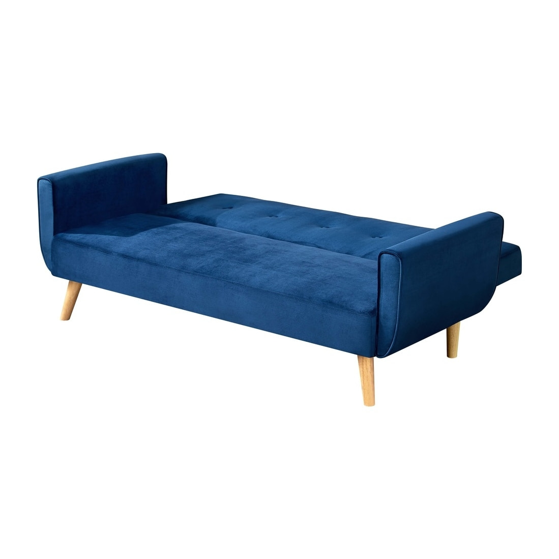 Canapé scandinave convertible 3 places en velours bleu nuit NAKSKOV