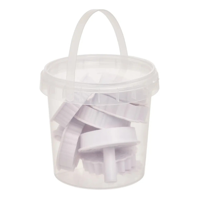 8 tampons à pbiscuits Anniversaire blanc