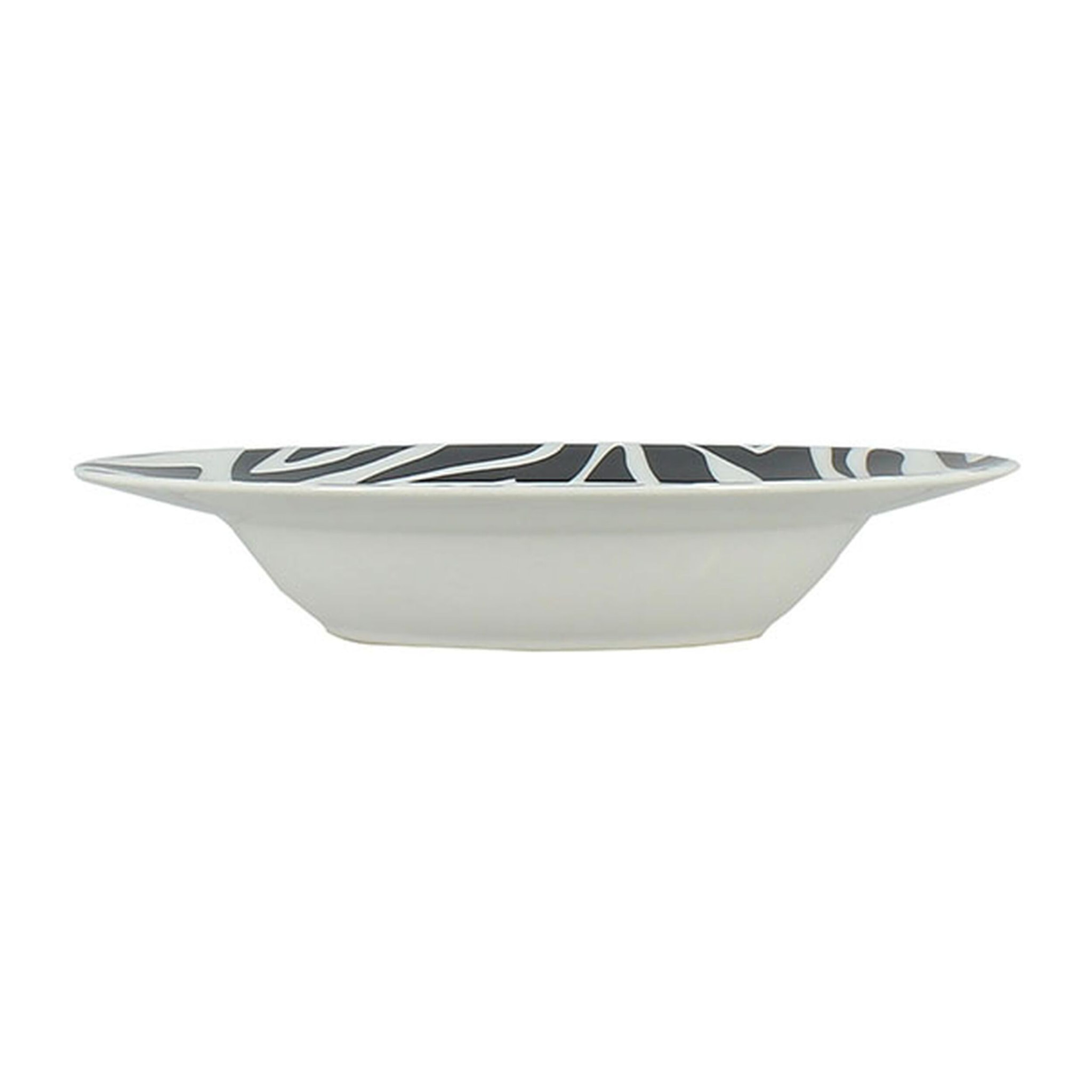 Lot de 6 assiettes creuses 20cm en porcelaine à motif zèbre ANIMALS