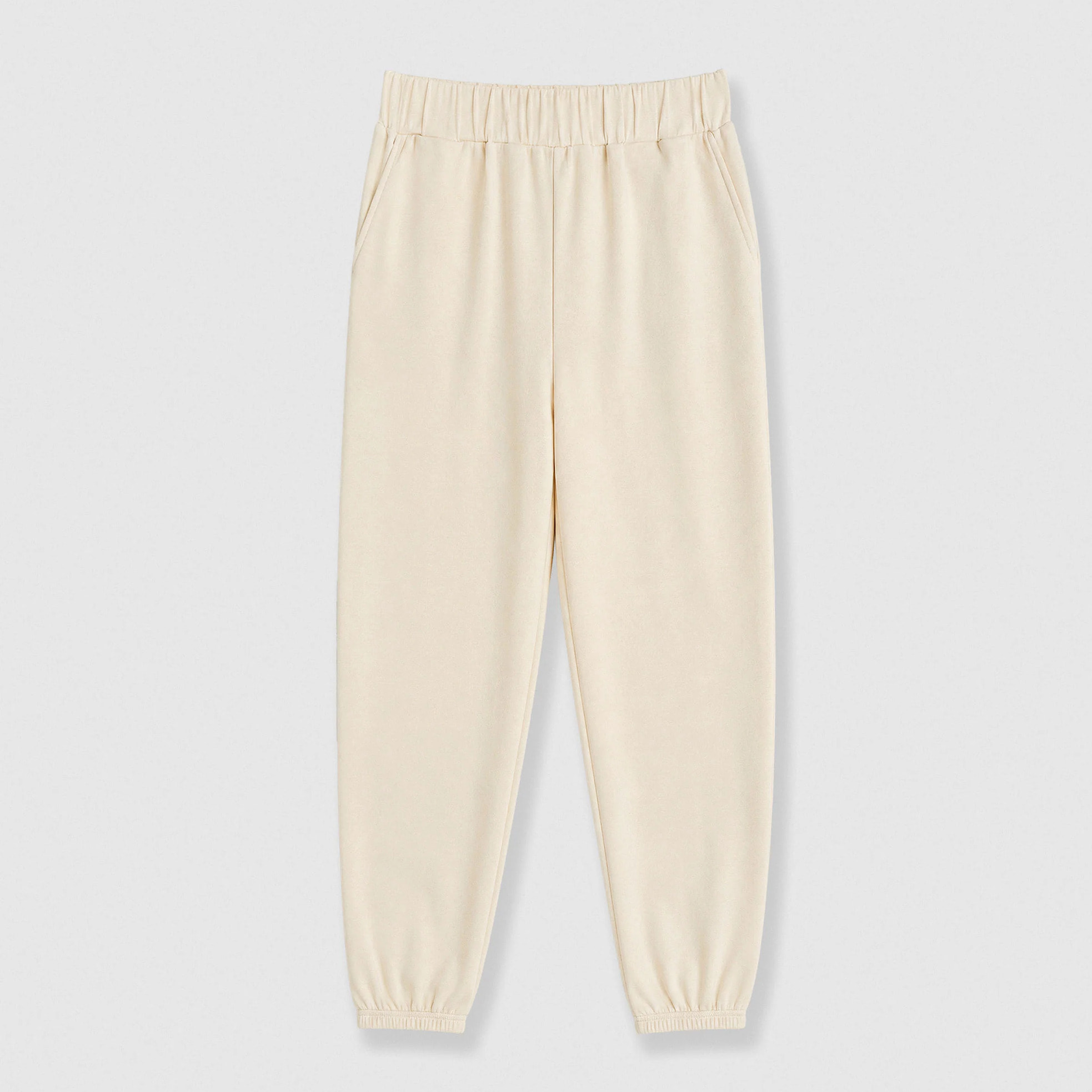 Pantalón jogger fluido liso natural
