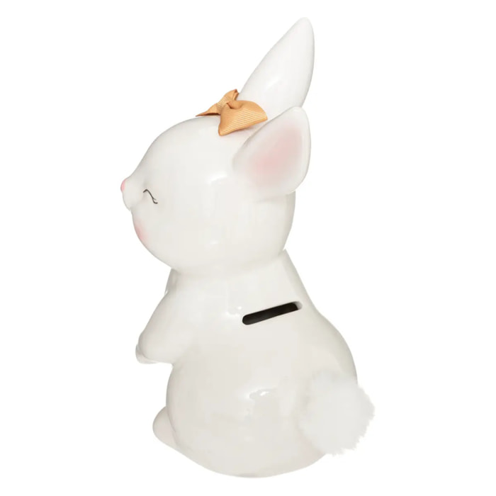 Tirelire enfant "Lapin" - blanc - H22 cm