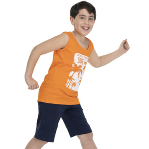 Traje de playa infantil sin mangas.