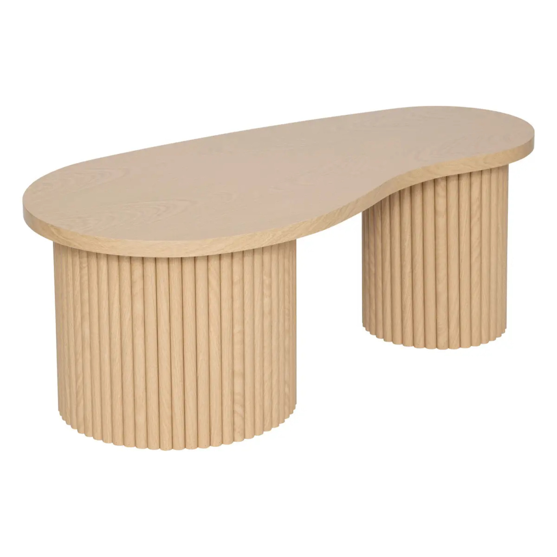 Lot de 2 tables basses "Soleya" L95/99,5cm beige