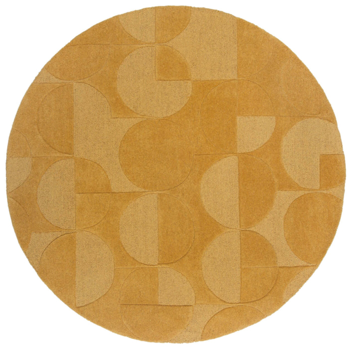 Tapis en laine rond GIGI Ochre
