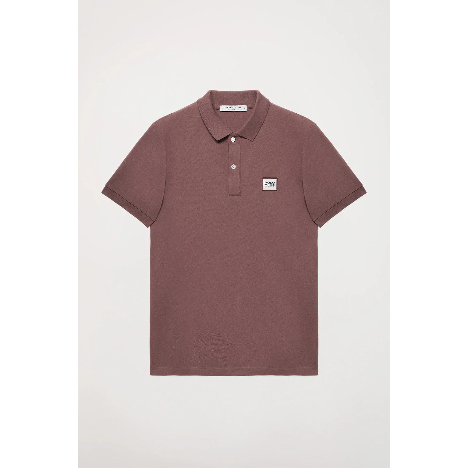 Polo orgánico de manga corta malva Neutrals con logo