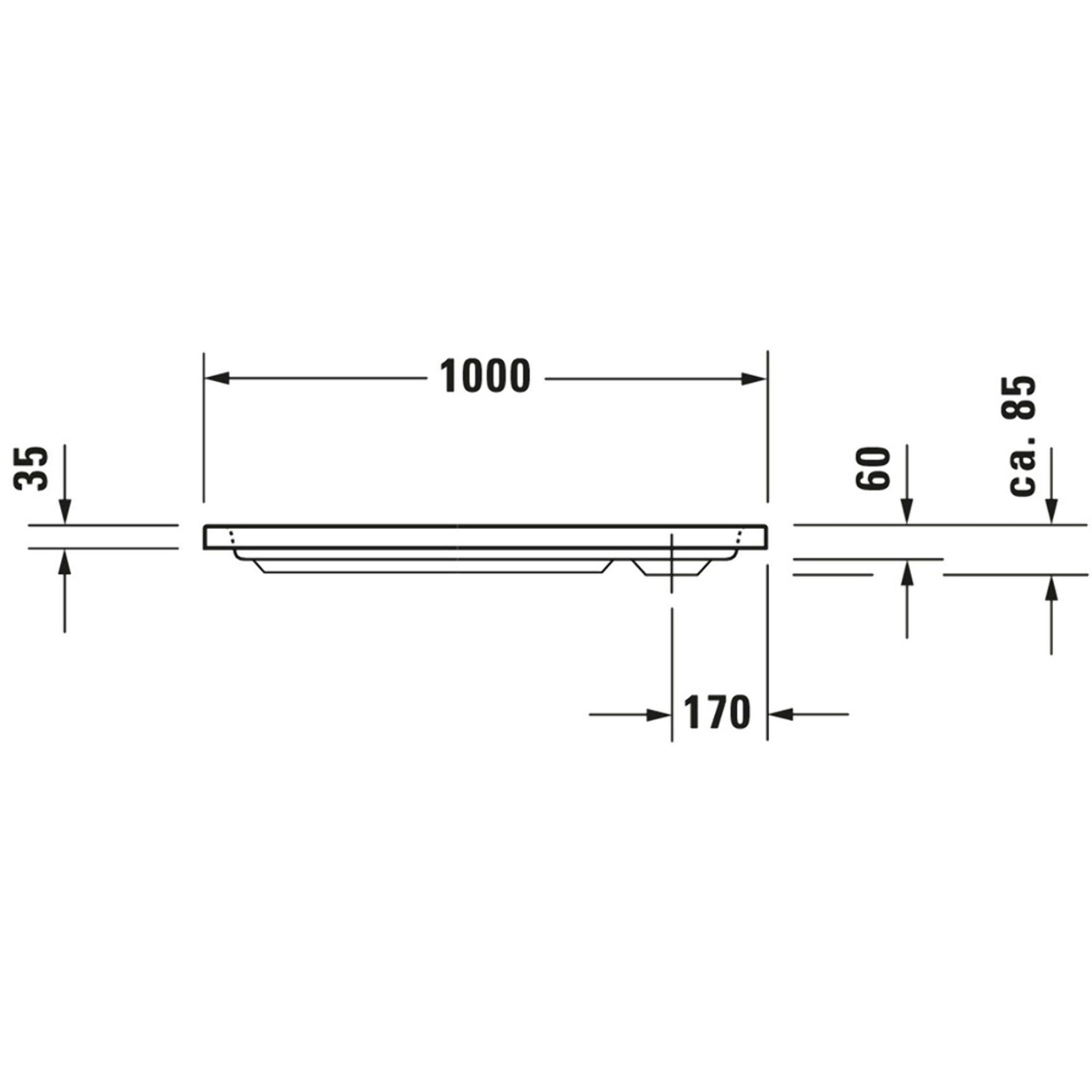 Receveur de douche 100 x 80 DURAVIT D-Code