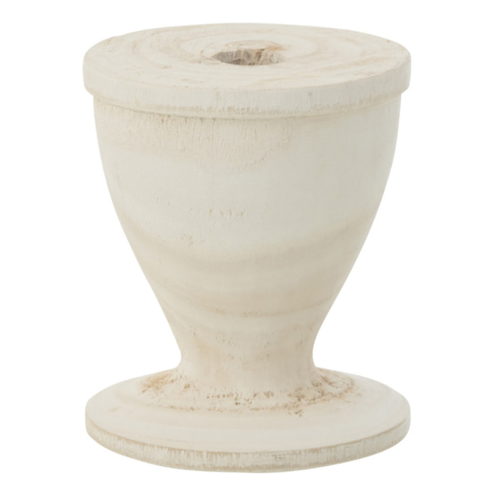 J-Line bougeoir - bois - blanc - small