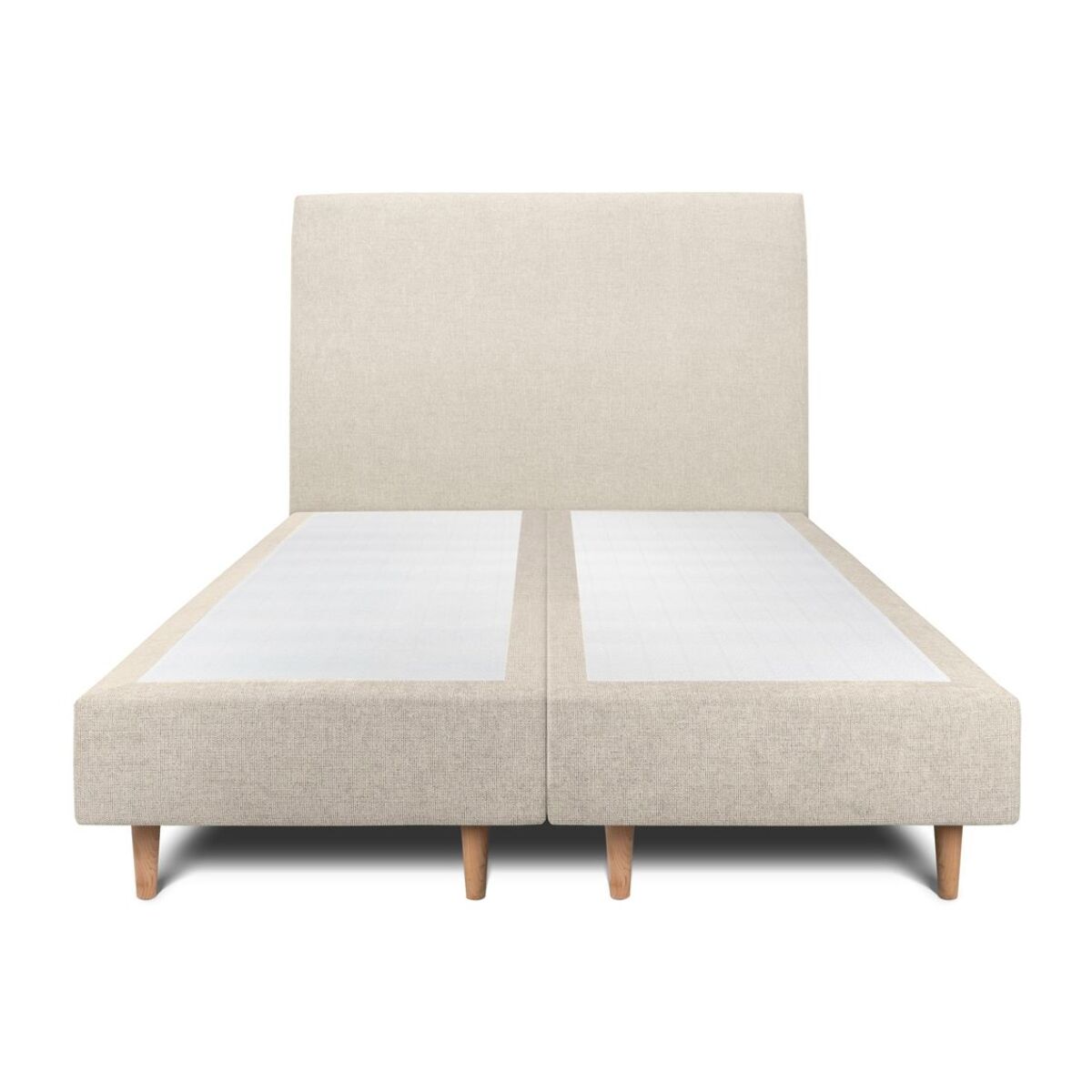 Lit avec tête de lit tapissée tissu et sommier tapissier Ep20