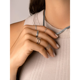 Anillo Double Peak Plata