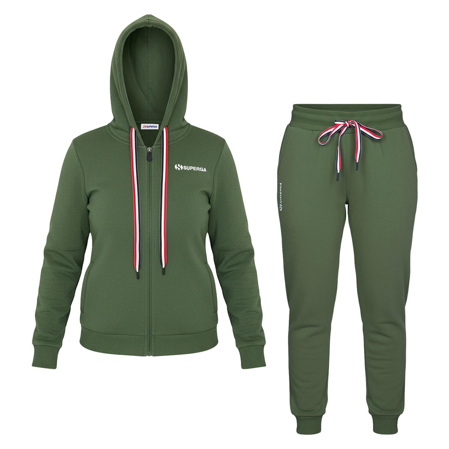 Tuta Donna SUPERGA Cotone Felpato Full Zip e Cappuccio