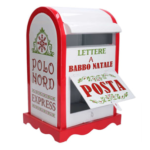 Cassetta posta in metallo rosso bianco cm20x22,5h33