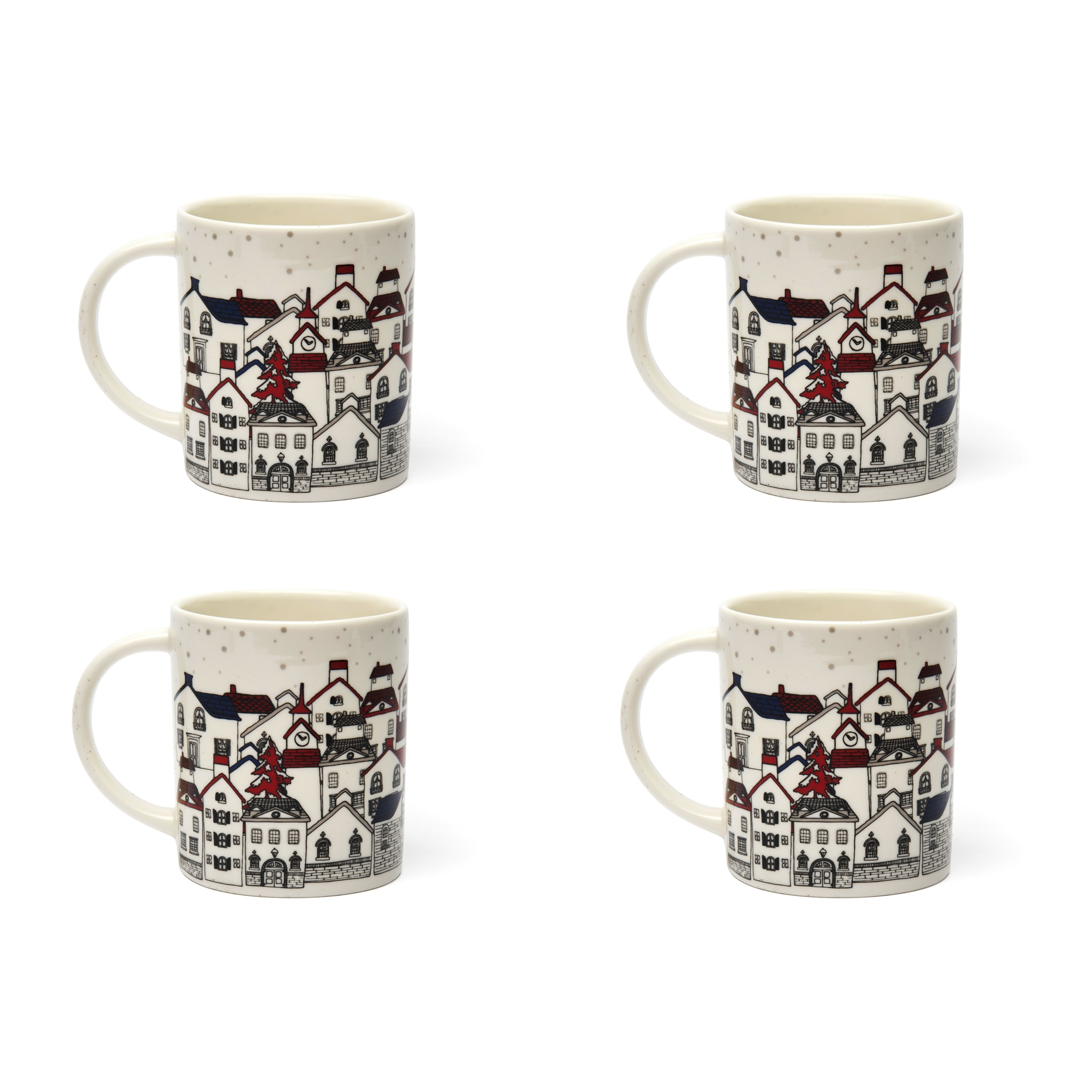 Set 4 Mug Excelsa - Innsbruck, New Bone China Bianca