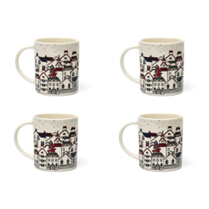 Set 4 Mug Excelsa - Innsbruck, New Bone China Bianca