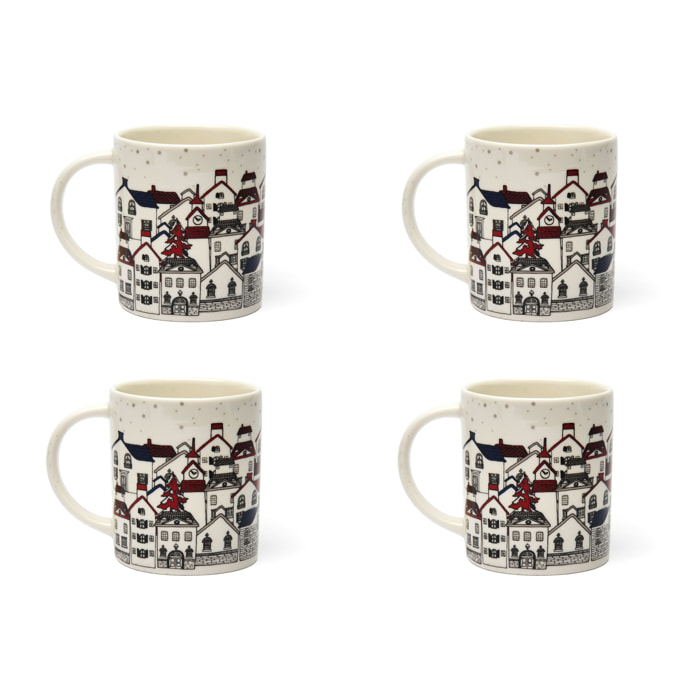 Set 4 Mug Excelsa - Innsbruck, New Bone China Bianca