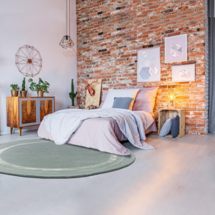 Tapis rond fait main en laine motif simple CHICDOUJ