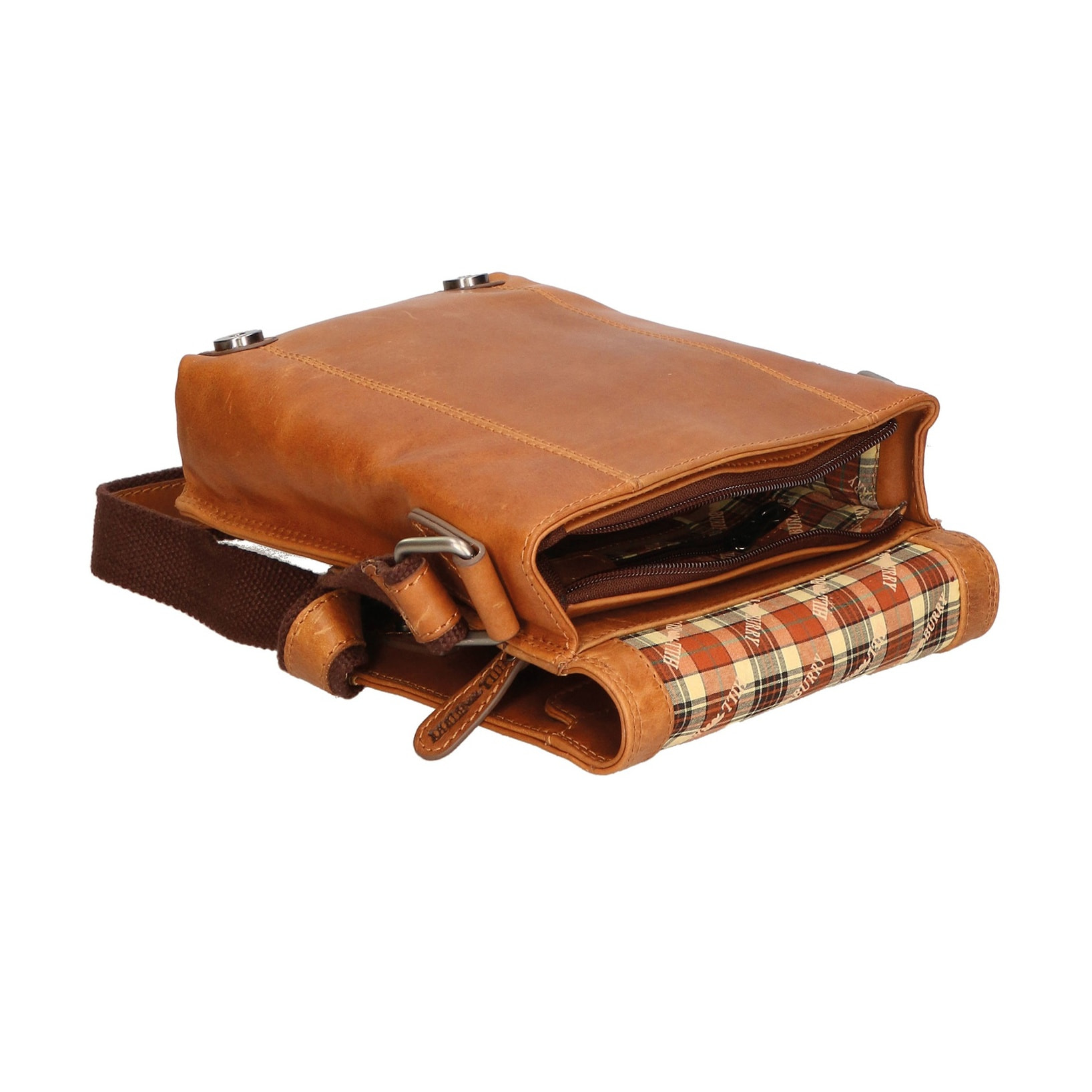 Borsa a tracolla da uomo - Modello False - 100% vera pelle - 23.0 x 17.0 x 5.0 cm