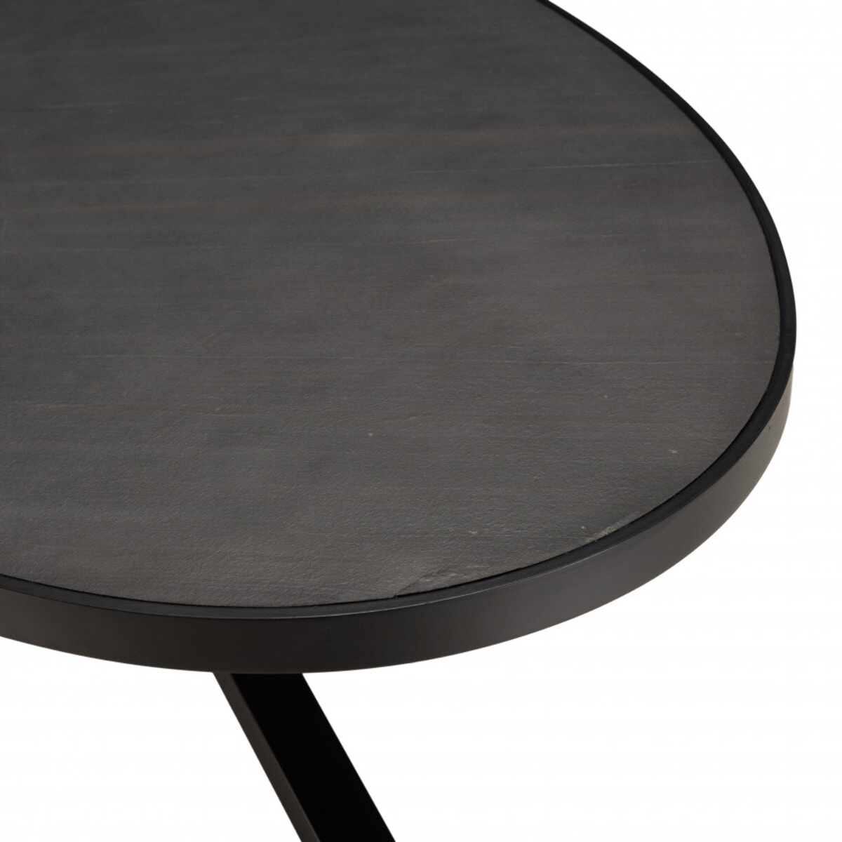 BASILE - Table à manger 220x110cm plateau noir effet pierre