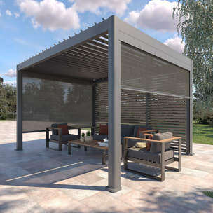 Persienne pour pergola bioclimatique "Evora" - 1/3 côté - 1,2 x 2,3 m Graphite
