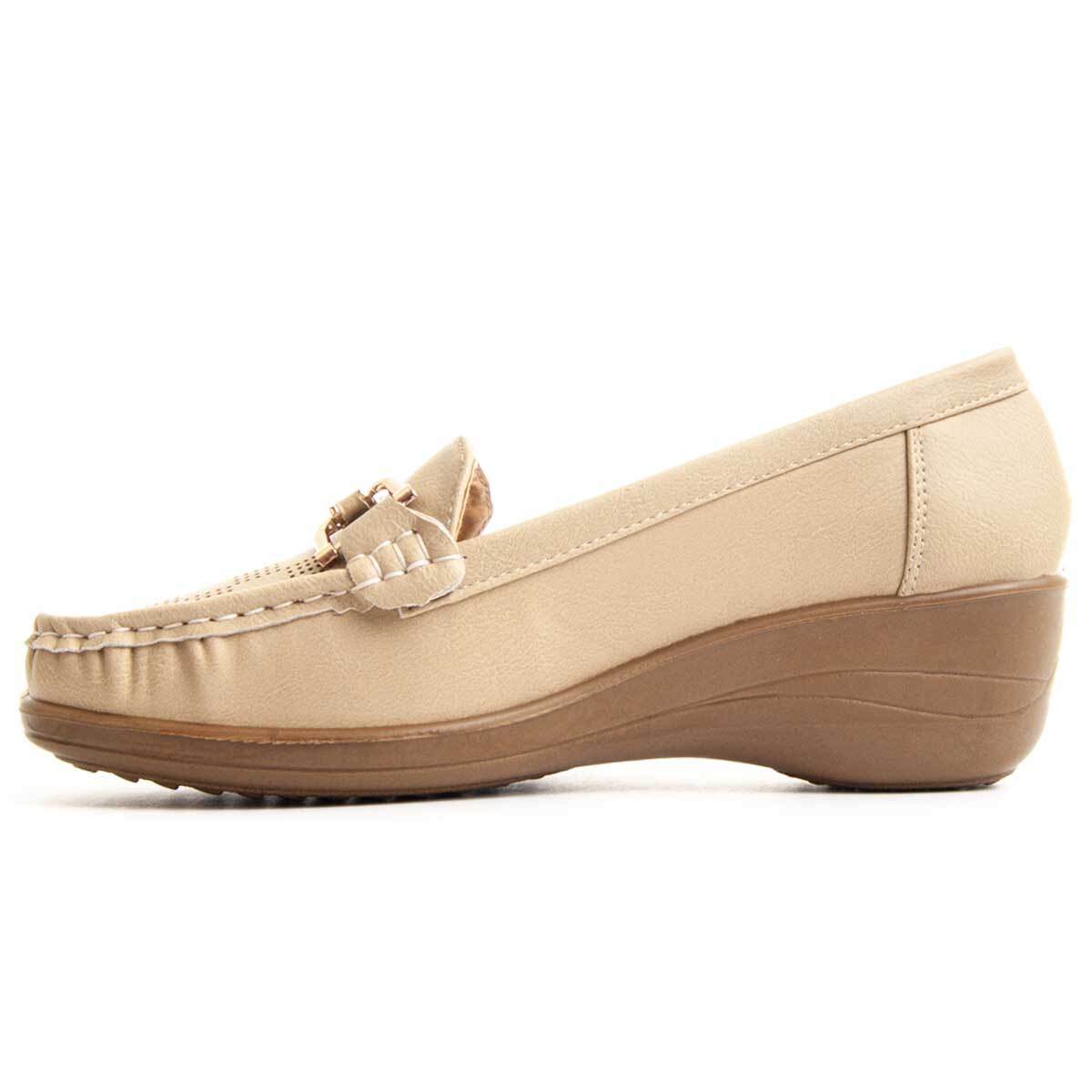 Mocasines de Cuña - Beige - Altura: 5 cm