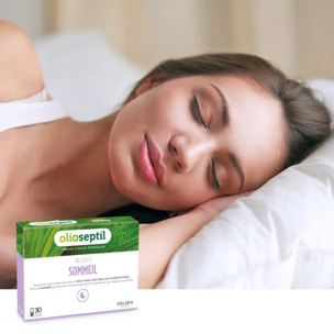 OLIOSEPTIL - Gélules Sommeil - Aide à l'endormissement - Contribue à un sommeil réparateur - Participe à la détente et la relaxation - Aux Huiles Essentielles - Sans Gluten - 30 gélules végétales