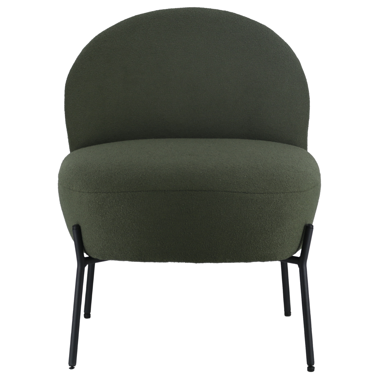 Fauteuil en tissu boucle vert kaki HELMI