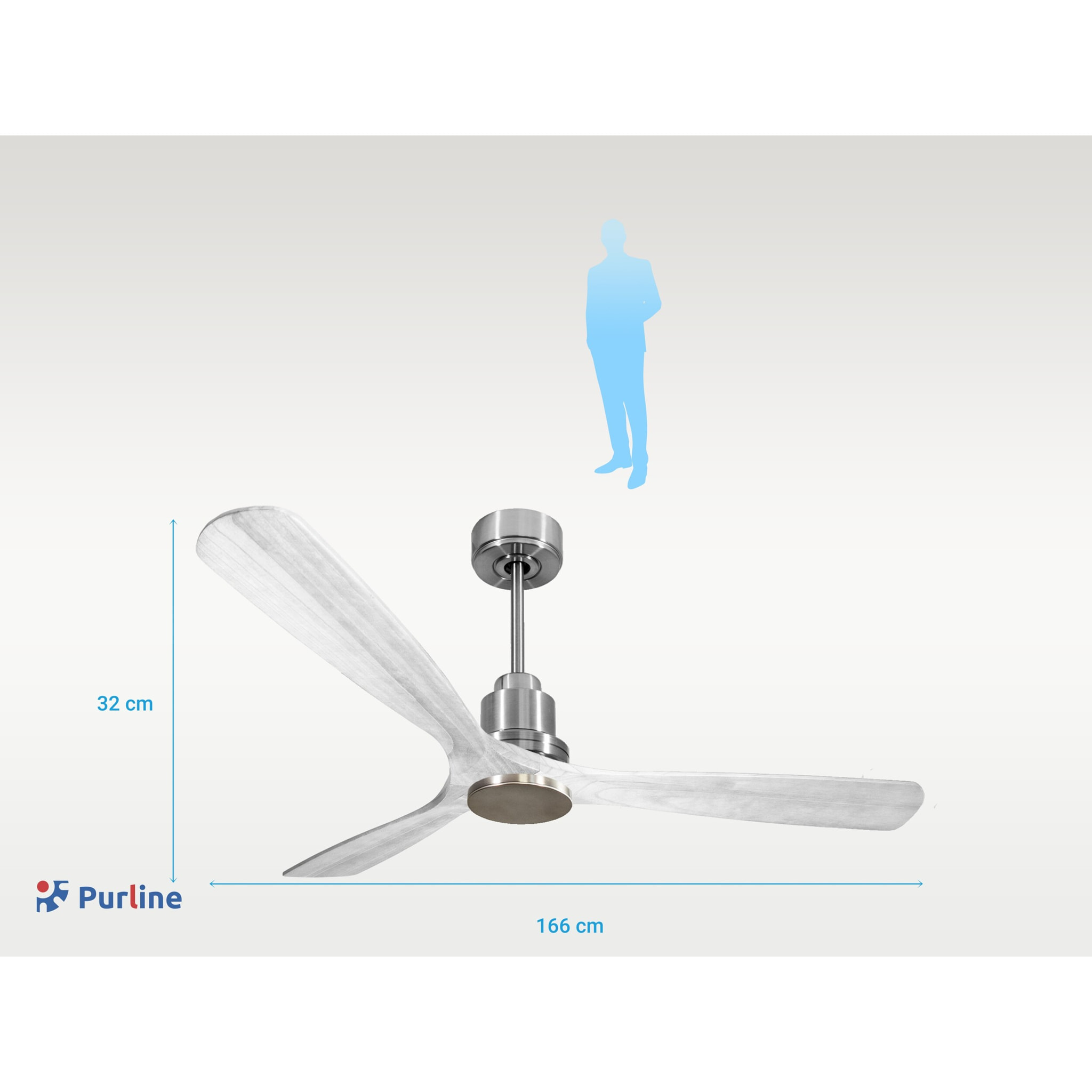 Ventilador de techo Wifi Motor DC Mando a Distancia Hypersilence Memoria MadeiraD166C0466982 PURLINE