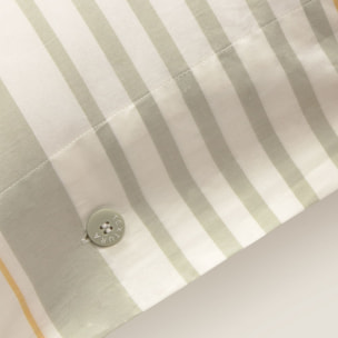 Funda de almohada de algodón 180 hilosrayas Grora color verde 100% Algodón