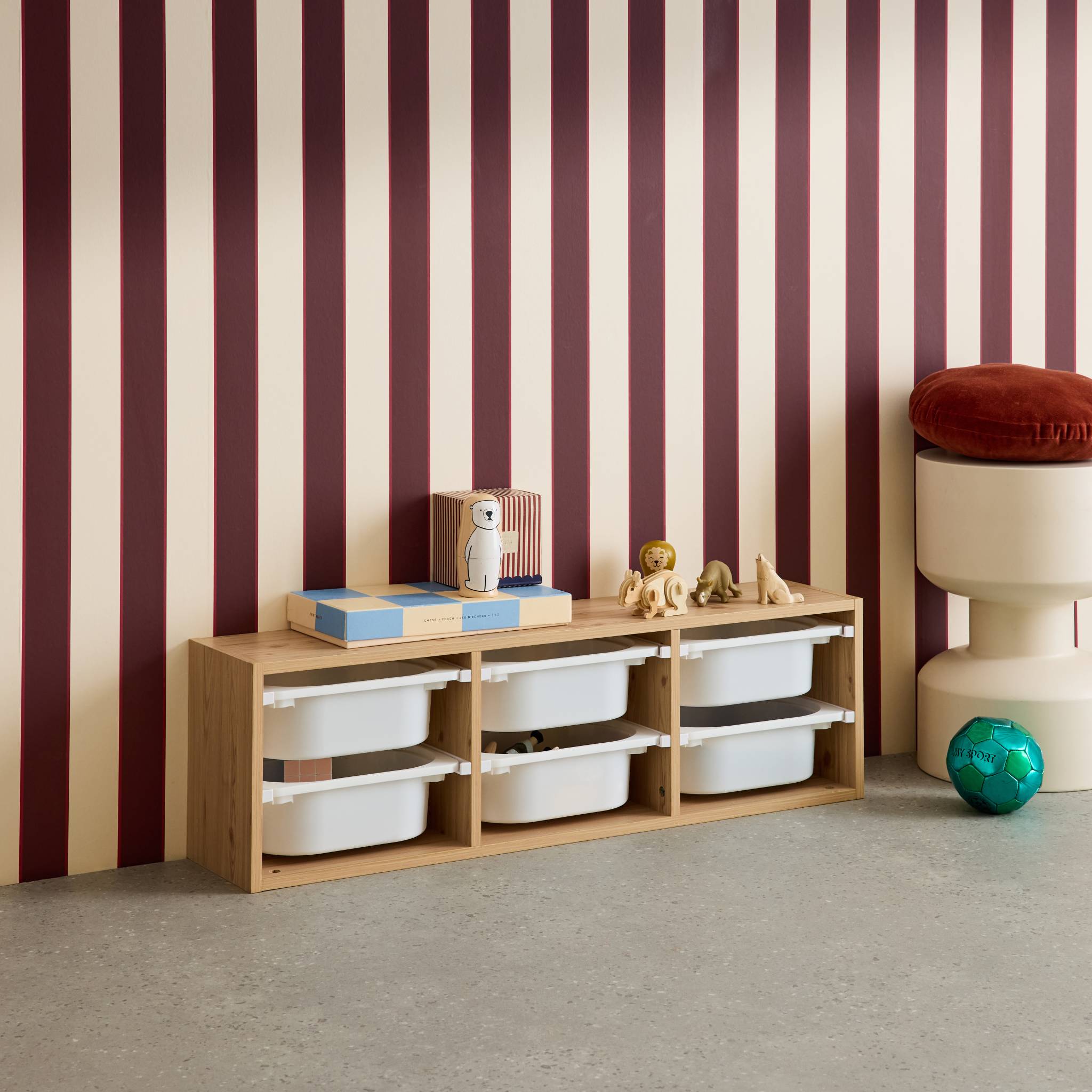 Meuble de rangement pour enfant 6 bacs de rangement SORA