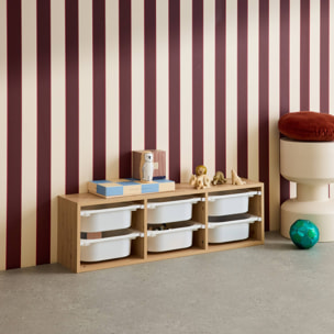 Meuble de rangement pour enfant 6 bacs de rangement SORA