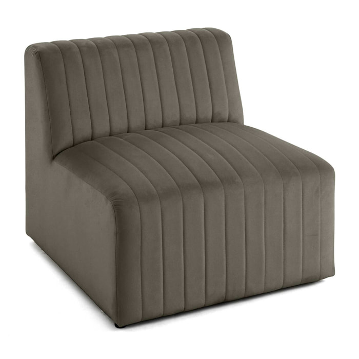Nova - module d'assise - en velours - Gris