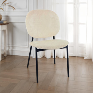 Lot de 2 chaises de salle à manger Tomasucci WERZA, en tissu, beige, 58 × 47 × 81 cm