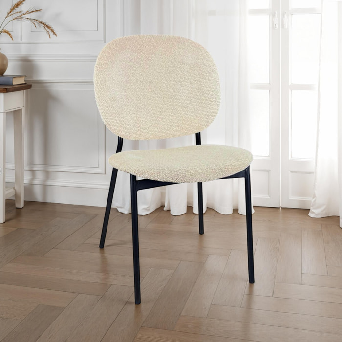 Lot de 2 chaises de salle à manger Tomasucci WERZA, en tissu, beige, 58 × 47 × 81 cm