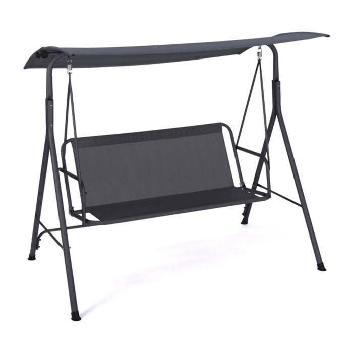 Balancelle de jardin grise textilène 170cm