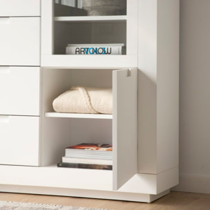 Buffet Sisal -bois massif et panneau de mdf-couleur laqué blanc mat 145 x 105 x 30 cm