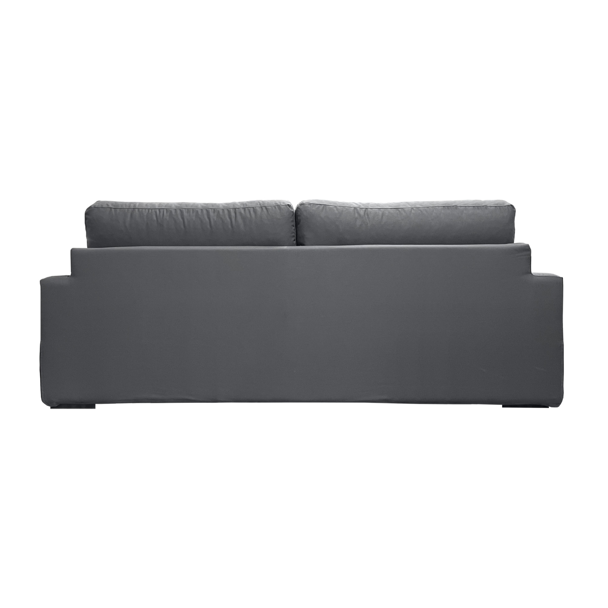 Canapé 4 pl TRESSIN 210 cm fixe tissu coton Anthracite - 100% déhoussable - Fab. France