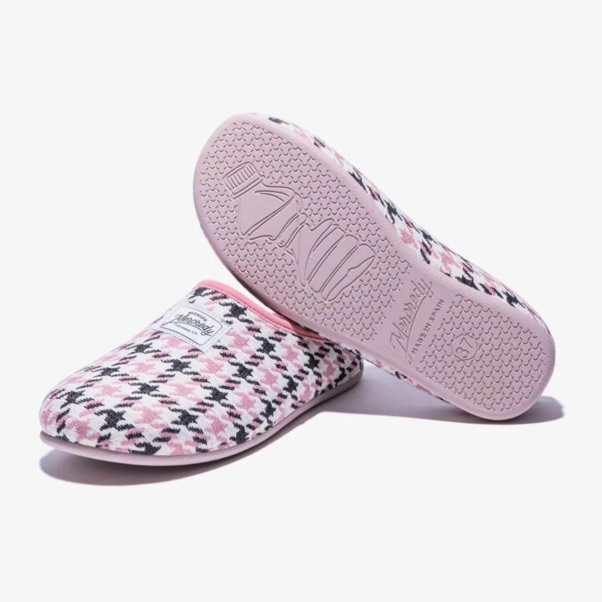 Zapatillas de Casa Mercredy Slipper Houndstooth Negro / Rosa D.Franklin