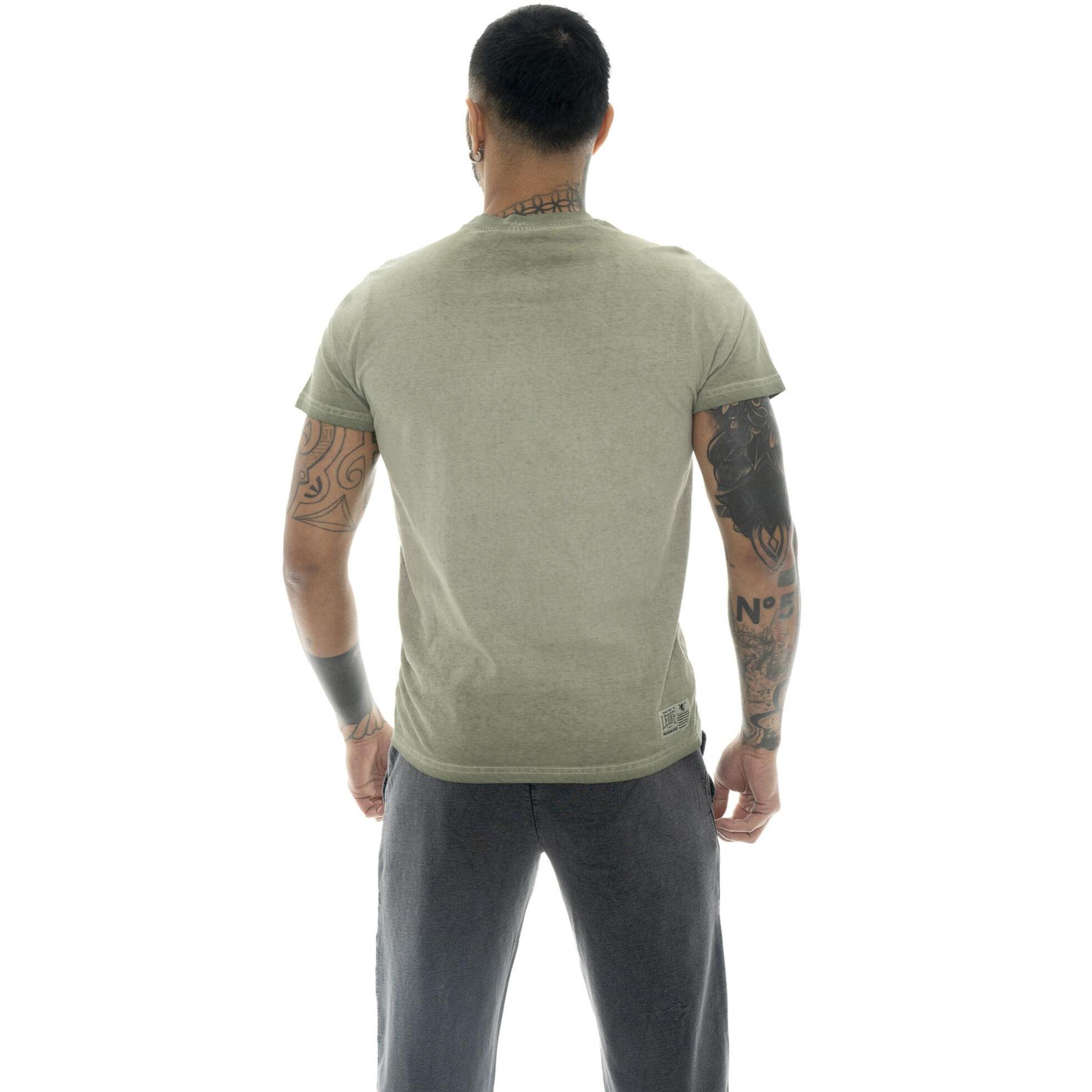 T-shirt a da uomo in cotone lavato Leone Old Wash