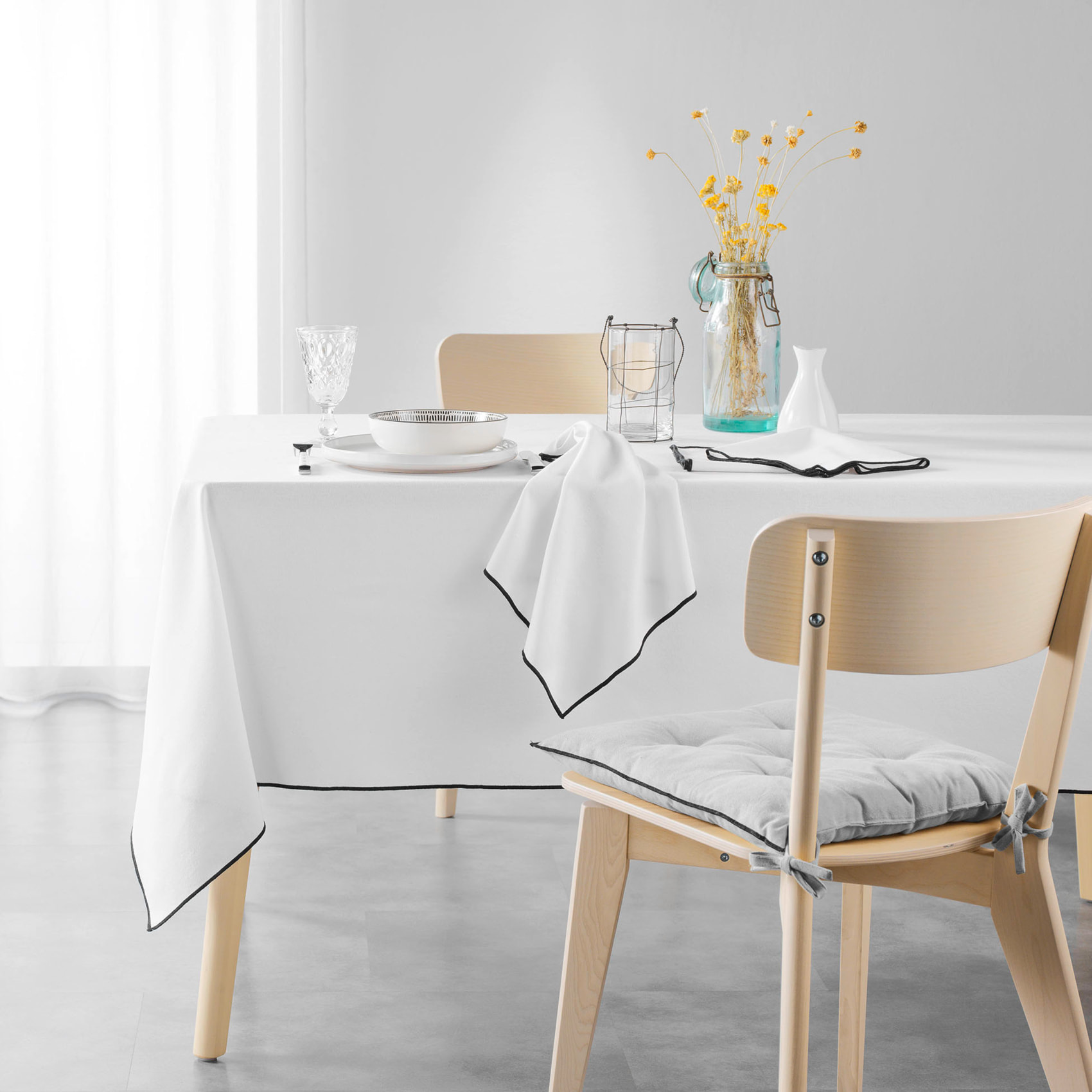 Nappe bourdonnée en coton recyclé - Blanc