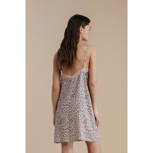 Camicia da notte donna in viscosa bretellina articolo animalier Noidinotte