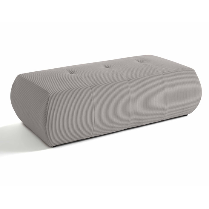 Onyx - pouf d'appoint - en velours côtelé - Gris clair